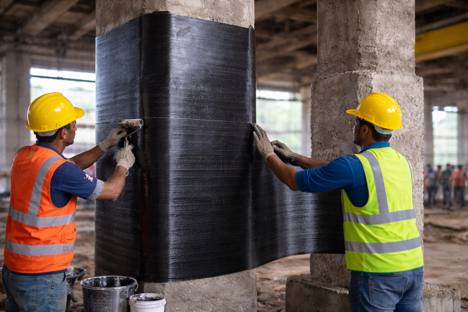FRP Jacketing of RCC Column Using Carbon Fiber Wrappingg for structural strengthening