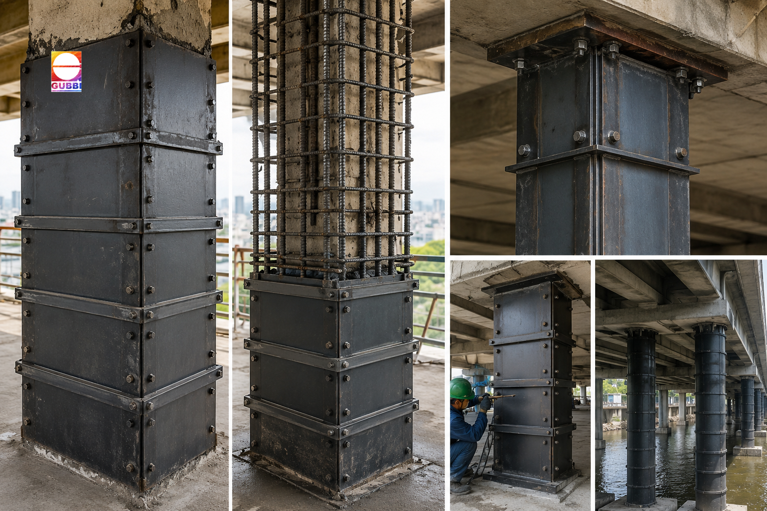Steel jacketing services for strengthening RCC columns in an industrial structure compared with conventional RCC jacketing methods.